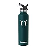 Super Sparrow Edelstahl Trinkflasche Kinder - 18/10 Ultraleicht Thermobecher - 1L - Standardmund Stroh-Deckel - BPA-Frei Thermoskanne, Thermosflasche für Sport, Travel, Schule, Outdoor, Büro