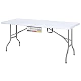 Floordirekt- Gartentisch Klappbar Kunststoff 183 x 76 cm - Buffettisch mit Tragegriff - Klapptisch für Garten Terrasse und Balkon - Campingtisch 6 Personen (Akita)
