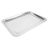 SHOWERORO Grillplatte Edelstahl 36x27x2cm Wiederverwendbar Geschirrspülergeeignet Ideal Als Geschirrtrocknungstablett Und Grillpfanne Rostfrei Langlebig