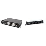 DIGITUS Gigabit Ethernet Netzwerk-Switch - 10 Zoll - 16 Ports - Unmanaged - Backplane 32 Gbps - Auto MDI/MDI-X - Schwarz & Equip 333311 Steckdosenleiste 10'(1HE) 4fach Schuko.CEE 1,8m