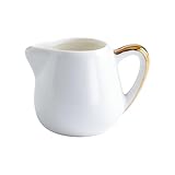 ZKALQECNF Sauciere Kreative Kaffee Milch Krug Mit Gold Rim Griff Hause Keramik Sauciere Sauce Topf Soßenkanne(Klein)