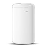 Tork Elevation Papierkorb 5L - Kompakter Sanitärbehälter mit selbstschließendem Deckel - Flexible Montage an Wänden, Bädern oder Kabinen - 33,8 x 19 x 16 cm - Weiß