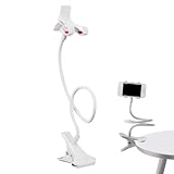 Schwanenhals-Handyhalterung – langer, flexibler und fauler Arm, 360° verstellbare Halterungsklemme, Handyhalter für Bett, flexibler Arm, verstellbare Handyhalterung, Klemme für Schreibtisch