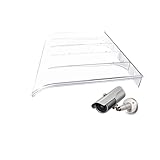 Transparentes Polycarbonat-Vordach, gebogen, Sonnenschutz, Markise für Veranda, Terrasse und Fenster (50 x 180 cm), wetterbeständiger UV-Schutz