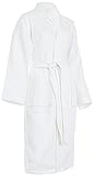 Brandsseller Unisex Bademantel aus Baumwolle XXL – Leichter Morgenmantel aus Waffel-Piqué für Damen & Herren – Saunamantel/Hausmantel für Wellness & Zuhause - Weiß