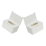 ERINGOGO 2 Stück Box Für Feuchte Tücher -wischhalter Nass Behälter Für Babytücher Hallo Container Unparfümiert Reisen Hygienetücher Wischbehälter Spender Wischen Plastik Weiß