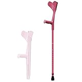 HUIMVNC Unterarmgehstütze, klappbare Aluminium-Krücke, höhenverstellbare Krücke für Erwachsene, für Erwachsene und Kinder mit einer Körpergröße von 1,2 m – 1,8 m, Schwarz/Rosa/Blau