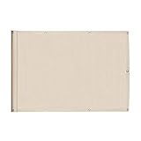 Ventanara® Balkonverkleidung Sichtschutz PVC blickdichte Balkonumspannung Zaun Verkleidung Blende Windschutz Folie (600 x 75 cm, Creme)