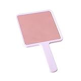 ulafbwur Kosmetikspiegel, Make-up-Spiegel mit Griff, guter Griff, Friseur, Handspiegel, quadratisch, Make-up, Kosmetikspiegel, Salon-Zubehör, Handspiegel