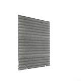 CYRENT Vollverdunkelung Faltrollo Klemmfix Plissee Fenster Rollo Sichtschutz Lichtblockierung PVC 150x60cm Schwarz (Grau)