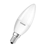Osram LED Base Classic B, in Kerzenform mit E14-Sockel, Nicht Dimmbar, Ersetzt 40 Watt, Matt, Kaltweiß - 4000 Kelvin, 4er-Pack