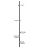 Teleskop Blumenregal (4 Ebenen) - Teleskop Blumenständer (vertikal) aus Metall und Glas, Blumenleiter draußen, Blumentreppe Metall, Pflanzenständer Garten oder Balkon Pflanzenregal