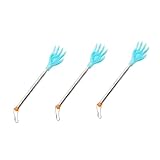 ROMISBABA 3 Stück Teiliges Ausziehbarer Rückenkratzer und Fußmassagegerät aus Edelstahl Verstellbar und Teleskopisch Effektive Juckreizlinderung für Rücken Kopf und Beine Vielseitig