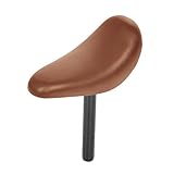 Dickly Kinder Fahrradsattel Mit Stütze, Atmungsaktiv Stoßdämpfend, 22 mm, Ergonomisch Mit Wasserdichtem Bezug für Kinderfahrräder, Braun