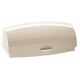 Klausberg Stahl-Brotkasten, elegant und funktional mit Glanz, Behälter für Brot, Brötchen und Kekse (Beige)