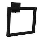 SHINEOFI Mattschwarzer Handtuchring Quadratisch aus Wandmontage Platzsparend Minimalistischer Handtuchhalter für Badezimmer Modernes Design Einfach zu Reinigen Langlebig