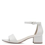 Tamaris Damen Sandaletten, Frauen Sandalen,Leichter Absatz,Freizeitschuhe,offene Schuhe,Strandschuhe,Riemchensandalen,White MATT,39 EU