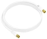 conecto 5m SAT Antennenkabel, Koaxial Kabel - Stecker zu Stecker, weiß, 5,00 m