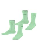 ESPRIT Unisex Kinder Socken Foot Logo 2-Pack K SO Baumwolle einfarbig 2 Paar, Grün (After Eight 7134), 35-38