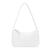 XUNXIANZHAO Everpertuk Umhängetasche Damen,Retro Umhängetasche, Schultertasche Leder Unterarm-Paket Frauen Clutch Bag, Achsel Handtaschen Schultertasche,Retro Totes Taschen (Weiß)