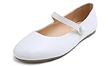Feversole Mary Jane Lack Damenschuhe Flache Pumps geschlossen Bequeme Schuhe