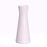 Lescli Weiße Keramikvase, 17,8 cm, moderner minimalistischer Stil, kleine Blumenvase für Tisch, Schreibtisch, Regal, Büro, Wohnzimmer, Schlafzimmer, Heimdekoration, Weihnachten, rote Beeren,