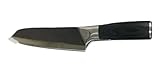 hoforife 20cm Santoku Küchenmesser Japanisches Handgeschmiedetes Kochmesser mit Schwarzholz-Griff und Geschenkbox