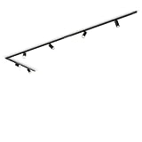 CALEX Schienensystem Set, 3m mit 6 Spots, GU10, Matt Schwarz, Tracklight Deckenleuchte