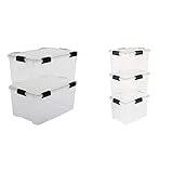 Iris Ohyama, 2er-Set luftdichte Aufbewahrungsboxen - All-Weather AT-L - plastik, transparent, 2 x 50L, L59 x B39 x H29 cm Ohyama, 3er-Set luftdichte AT-SD 3x20L, L39xB28,7xH25,6cm