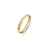 Amberta Allure Unisex Hochzeits Ring aus 9K Gold: Dicke 2.5 mm - Innen Umfang - Größe 50 mm