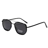 Polarisierte Sonnenbrille, klassischer quadratischer Rahmen, UV-Schutz, leichte Reise-Sonnenbrille für Herren, modisch, Schwarz, Refer to description