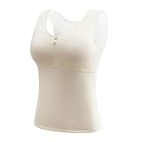 Sportleibchen Thermo-Unterwäsche, Tanktops, gefütterte Basisschicht, Winter-Thermohemden für kaltes Wetter, lange Thermo-Unterhemden Shirts Und Tops Damen (White, XL)