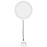 PRETYZOOM LED Kosmetikspiegel Vergrößerung mit Drehbarem Saugnapf Kompakter Reise Heimspiegel für Präzises Schminken Hochauflösend Weiß Platzsparend für Frauen