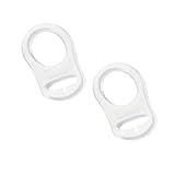 Silikon-Knopf-Ring, 2 Pcs Schnuller Adapter, Silikon Dummy Schnuller Halter Clip Adapter Ring, Silikonring für Schnuller (Transparent)