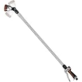 RESTMO Langer Teleskop Gießstab 92-152 cm, Lang Gartenbrause Metall mit 180° schwenkbaren Kopf, 7 Sprühmustern, Durchflusskontrolle, Bewässerung Zauberstab zum Blumenampeln und Sträucher, Braun