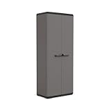 Keter Più Kunststoffschrank, hoch, anthrazit/schwarz, 68 x 39 x 166 cm
