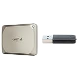 Crucial X9 Pro für Mac 4TB Externe SSD Festplatte mit USB-A Adapter, bis zu 1050MB/s Lesen/Schreiben, Mac ready, inkl. Mylio Photos+, USB-C 3.2 tragbares Solid State Drive - CT4000X9PROMACSSD9B02