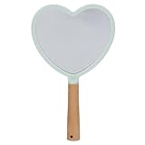 IWOWHERO Grüner Herzform handspiegel mit Langem Griff Leichter Kosmetikspiegel für Salon Tragbarer Schminkspiegel für Zuhause und Unterwegs Stilvolles Beauty Accessoire für Frauen Jeden