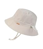 Creekstone Baby-Sonnenhut für Jungen Mädchen Kleinkind, Fischerhut Bucket Hat für Kinder, UPF 50+ Sonnenschutz, Breite Krempe Baby Sommerhüte 0–24M (DE/NL/SE/PL, Alter, 6 Monate, 24 Monate, Beige)