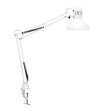 MAUL Schreibtischlampe MAULstudy | Verstellbare Klemmleuchte mit Gelenkarm für Büro und Schreibtisch | Elegante Schreibtischlampe LED aus Metall | Exklusive LED-Leuchtmittel | Weiß