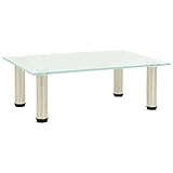 WEMYUFURN TV-Tisch tv kommode wohnzimmerschrank Fernseher Tisch Fernsehtisch 40x35x17 cm Satiniertes Hartglas