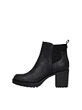 ONLY Damen Chelsea Boots mit Absatz | Ankle Stiefeletten Schuhe | Bootie Stiefel ohne Verschluss ONLBARBARA, Farben:Schwarz, Größe:38 EU