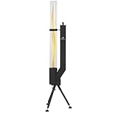 CampFeuer Stahl Pelletfackel Feuerrohr | 38 x 37 x 148 cm | Fackel mit Glasrohr, Feuersäule, Feuerfackel | Outdoor Pellet-Fackel, Ambiente-Feuer für Garten | Gartenfackel, Flammensäule, Heizsäule