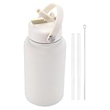 Sport-Trinkflasche: 650 ml, praktischer, doppelwandiger Flaschenhalter mit Strohhalm und Henkeldeckel | Outdoor-Trinkflasche | Isolierte Wasserflasche zum Radfahren, Sport und