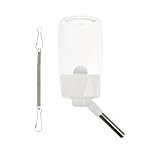 ARTSEWPLY Auslaufsicherer Wasserspender für Hamster und Kaninchen 250 ml Transparente Trinkflasche mit Edelstahlventil Praktischer Futterspender für Kleintierkäfige