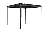 MIRADOR Pergola 80 Solid 3x4 m Stahl Anthrazit verstellbares Lamellendach Garten Terasse Pergola Winterfest Stabil Pavillion