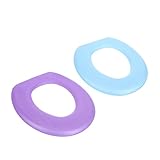 Sewroro 2 Stück Dicke Wasserdichte EVA Toilettenauflagen Rutschfeste Wärmeisolierende Sitzbezüge in Lila und Blau Waschbar Komfortable Toilettenabdeckungen für Bad und Senioren