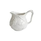 ZKALQECNF Sauciere Europäische geprägte Blatt Kaffee Milch Krug mit Griff Retro Keramik Sauce Topf Sauciere Soßenkanne