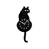 Nexusectar Katzenuhren, Mit Wackelndem Schwanz Im Vintage-Stil, Leise Dekoration Für Wohnzimmer Küche Büro Zuhause