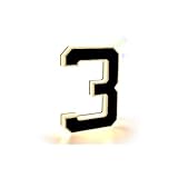 Beleuchtete Hausnummern für den Außenbereich, 6,7 cm, wasserdicht, beleuchtet, Adressnummernschild, 12 V, moderne LED-beleuchtete Hausnummer für Zuhause, Garage, Geschäft (3)